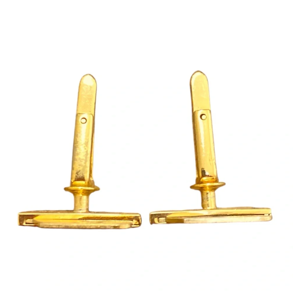 Letter P Men’s Gold Tone Vintage Cuff Links